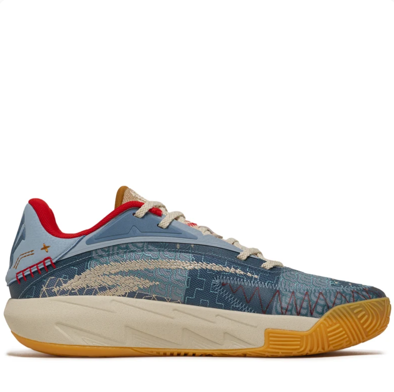 ANTA KAI Low-Top Basketball Shoes - Blue Patchwork & Gum