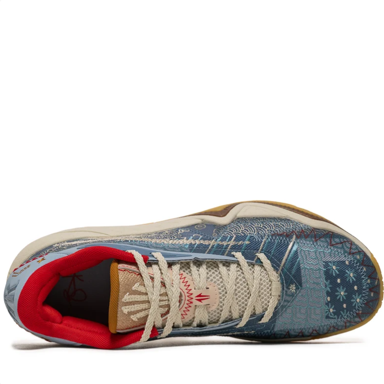 ANTA KAI Low-Top Basketball Shoes - Blue Patchwork & Gum