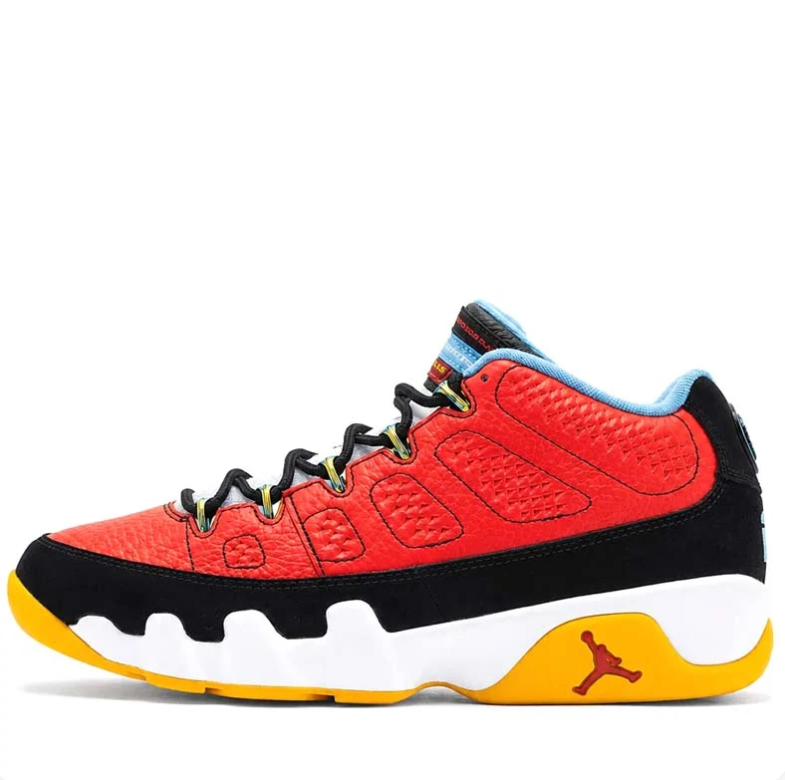 Air Jordan 9 Low Multicolor Sneakers - Red, Black & Blue