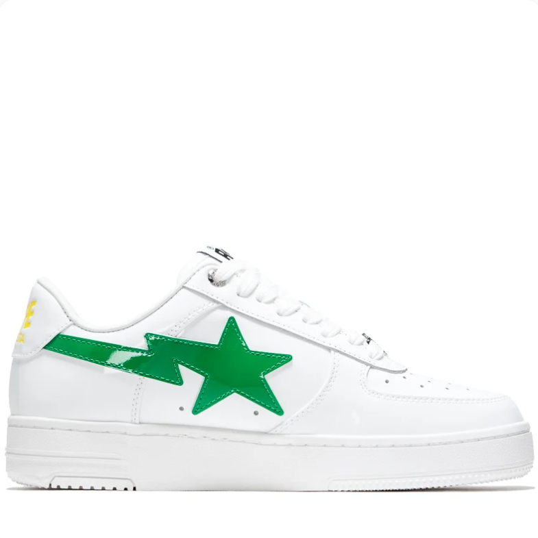 BAPE STA Low-Top Sneakers - White, Purple & Green