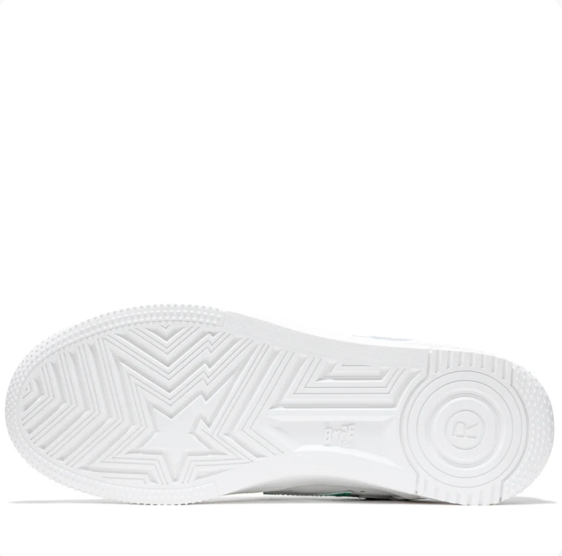 BAPE STA Low-Top Sneakers - White, Purple & Green