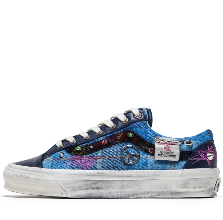 Vans Old Skool Embellished Sneakers - Blue Denim Look & Navy