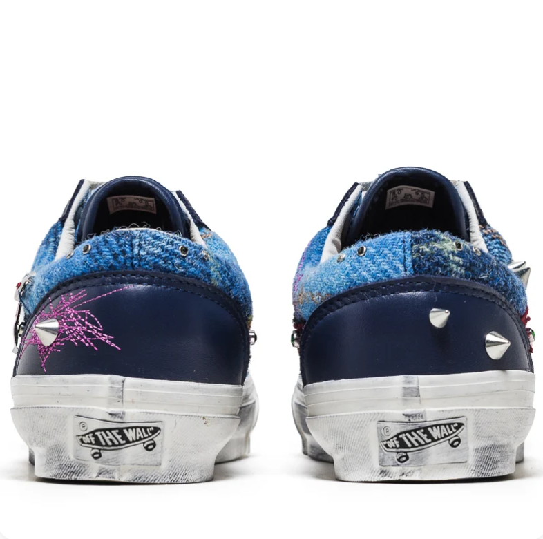 Vans Old Skool Embellished Sneakers - Blue Denim Look & Navy