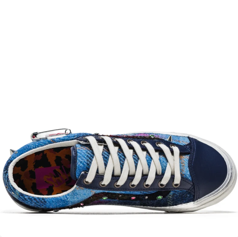 Vans Old Skool Embellished Sneakers - Blue Denim Look & Navy