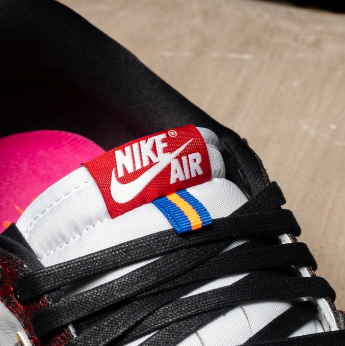 Air Jordan 1 Low Sneakers - Red Floral, White & Black