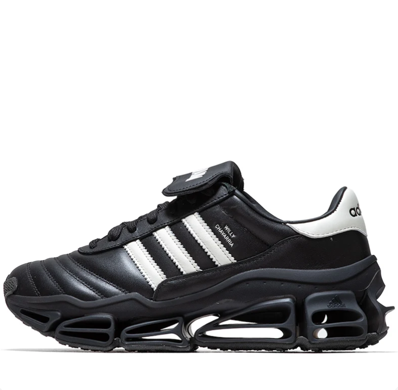 adidas Chavarria Sneakers - Black & White with Sculpted Cutout Sole