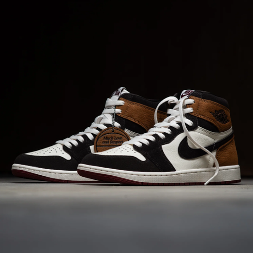 Air Jordan 1 High Sneakers - Brown, Black & White