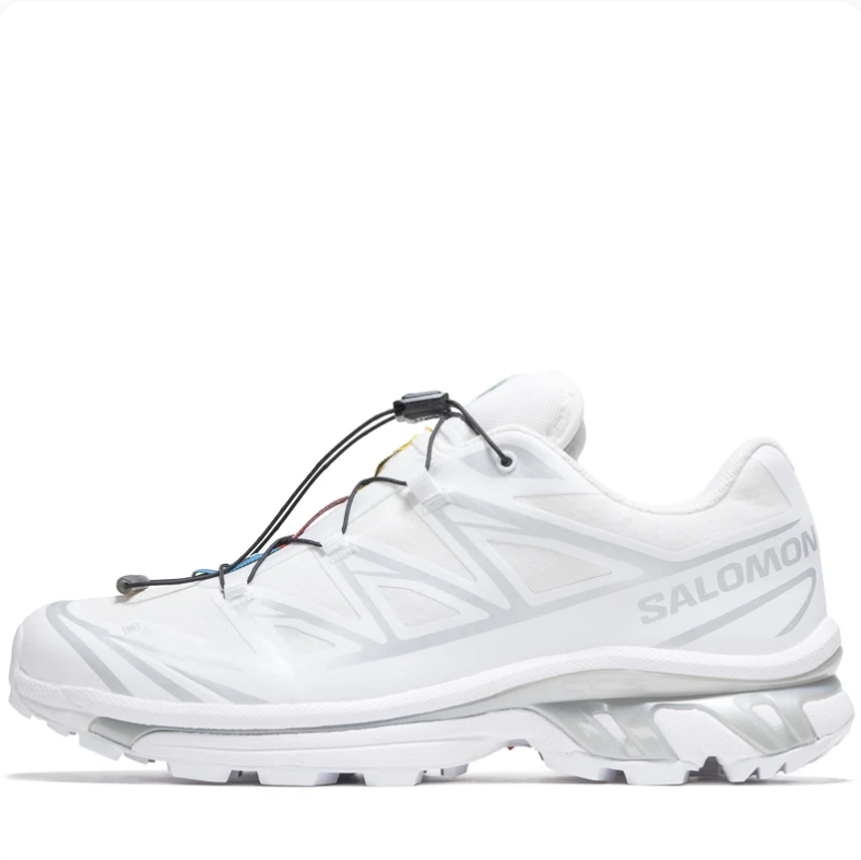Salomon Sneakers - White & Silver with Toggle Laces