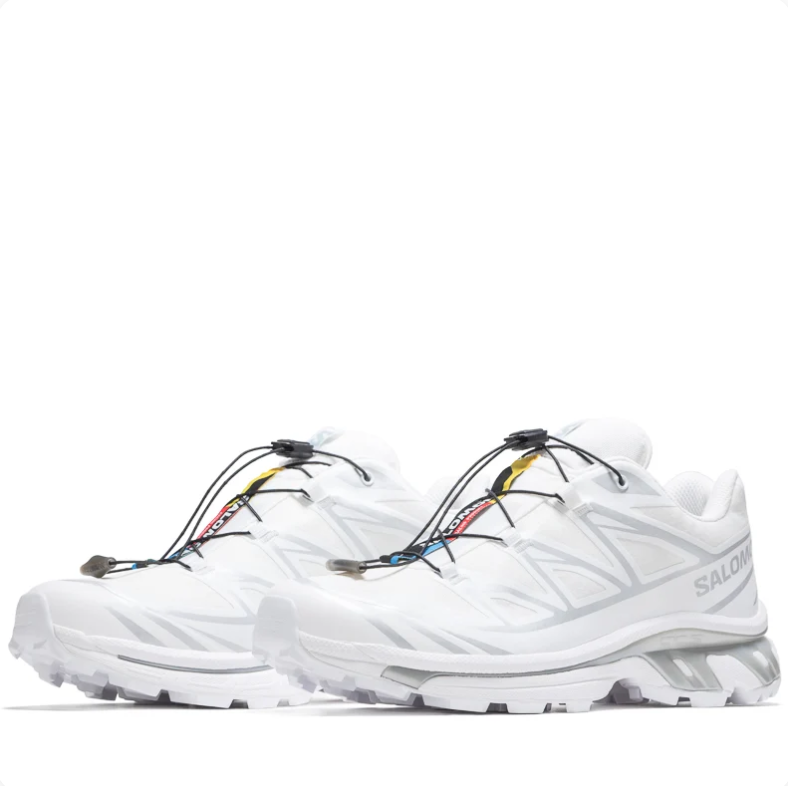 Salomon Sneakers - White & Silver with Toggle Laces