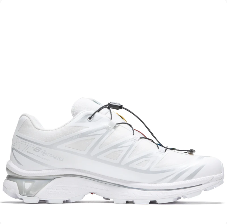 Salomon Sneakers - White & Silver with Toggle Laces