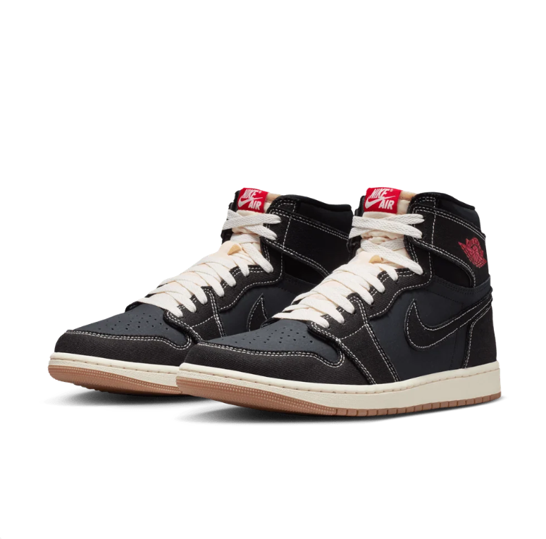 Air Jordan 1 High Sneakers - Black, Cream & Red