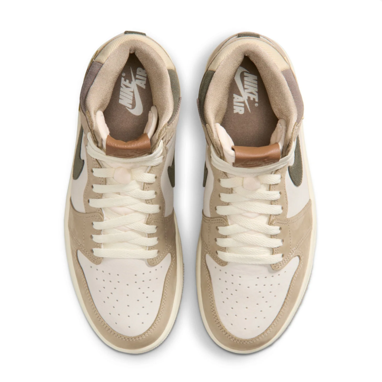 Air Jordan 1 High Sneakers - Beige, Cream & Olive