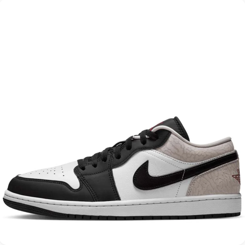 Air Jordan 1 Low Sneakers - Black, White & Light Grey
