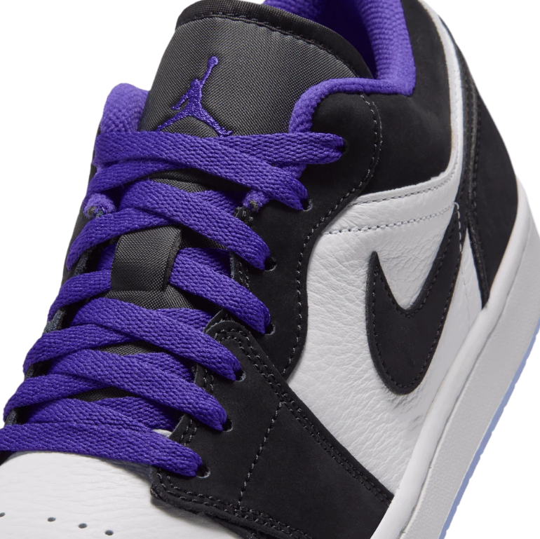 Air Jordan 1 Low Sneakers - Black, White & Purple