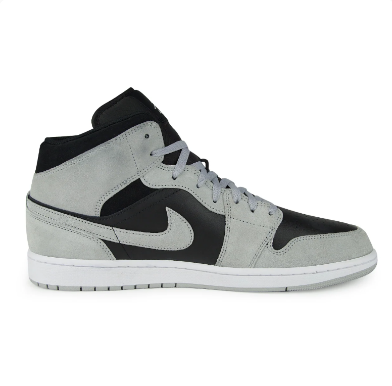 Air Jordan 1 Mid Sneakers - Black & Light Grey