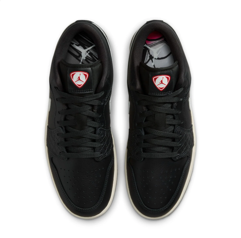 Air Jordan 1 Low Sneakers - Black & Grey with Gum Sole