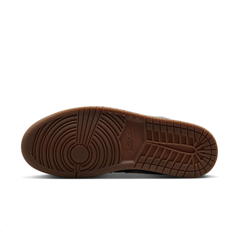 Air Jordan 1 Low Sneakers - Black & Grey with Gum Sole