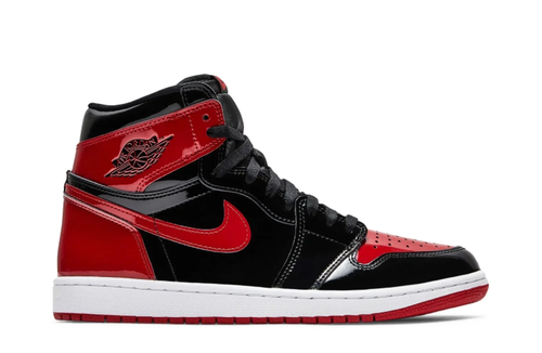 Air Jordan 1 High Sneakers - Glossy Black & Red