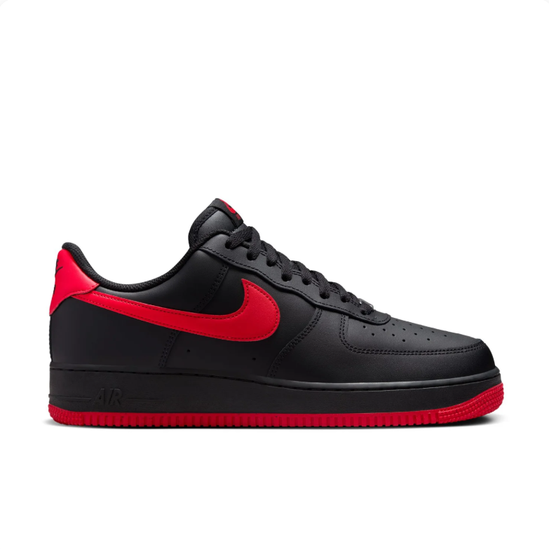 Nike Air Force 1 Low Sneakers - Black & Red