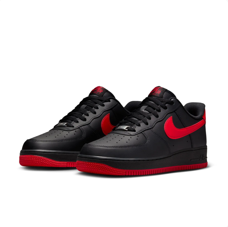 Nike Air Force 1 Low Sneakers - Black & Red