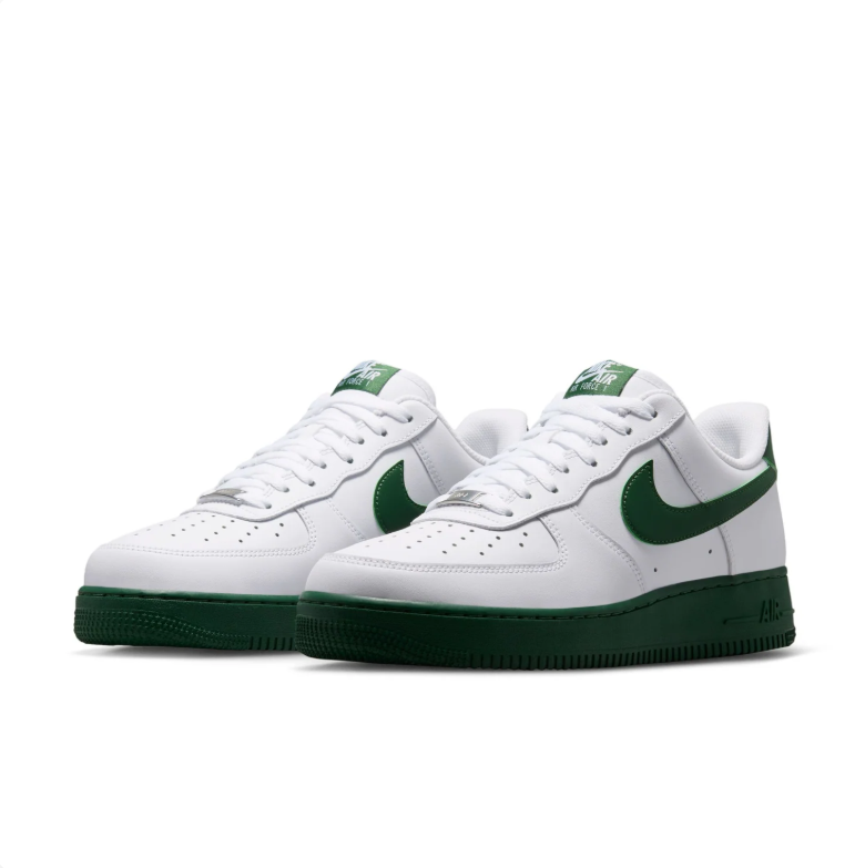 Nike Air Force 1 Low Sneakers - White & Dark Green
