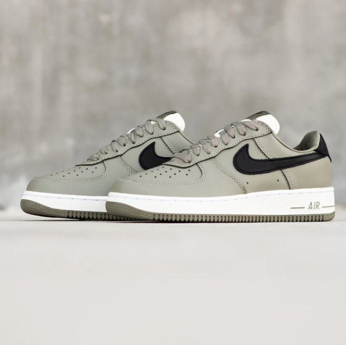 Nike Air Force 1 Low Sneakers - Grey & Black with White Midsole