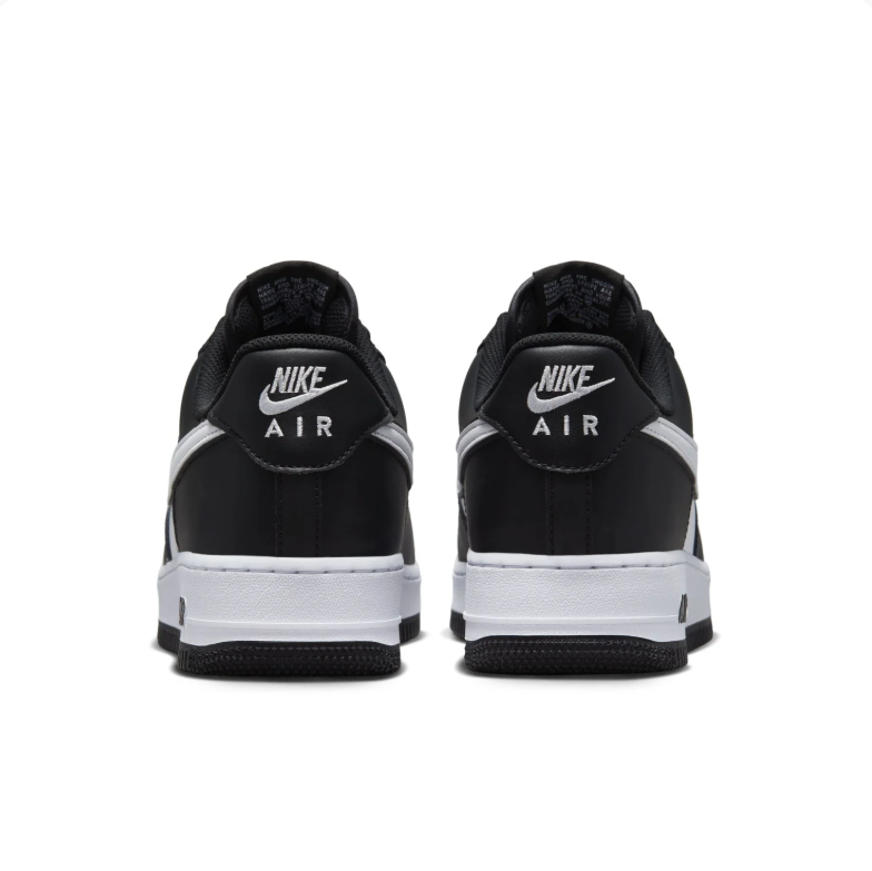 Nike Air Force 1 Low Sneakers - Black & White with Outlined Swoosh