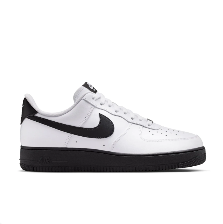 Nike Air Force 1 Low Sneakers - White & Black with Black Sole