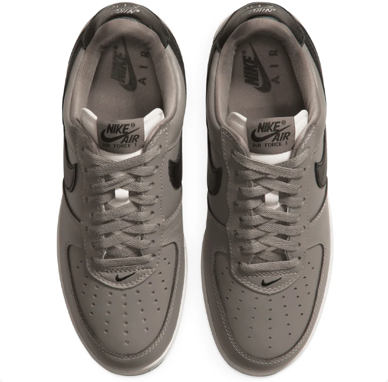 Nike Air Force 1 Low Sneakers - Grey & Black with White Midsole