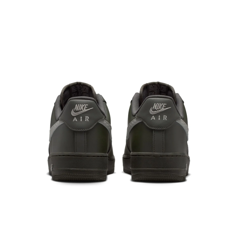 Nike Air Force 1 Low Sneakers - Dark Olive & Grey with Mini Swoosh
