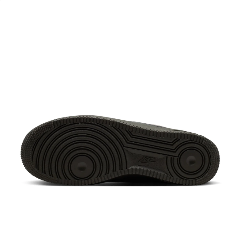 Nike Air Force 1 Low Sneakers - Dark Olive & Grey with Mini Swoosh