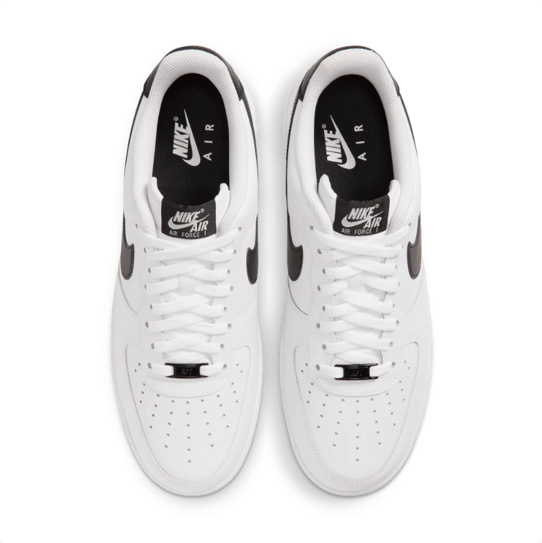 Nike Air Force 1 Low Sneakers - White & Black with Gum Sole