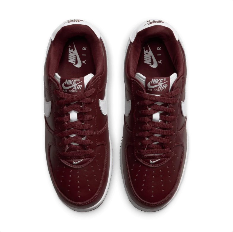 Nike Air Force 1 Low Sneakers - Burgundy & White
