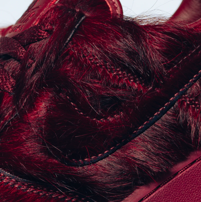 Nike Air Force 1 Low Sneakers - Burgundy with Shaggy Texture