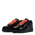 Nike Air Force 1 Low Sneakers - Glossy Black with Orange Laces