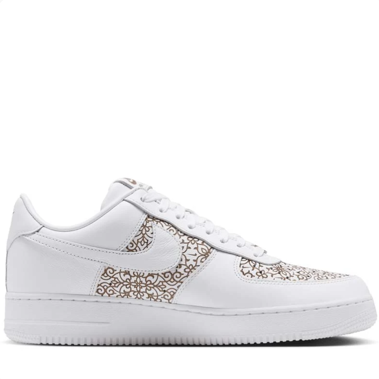 Nike Air Force 1 Low Sneakers - White with Ornamental Pattern