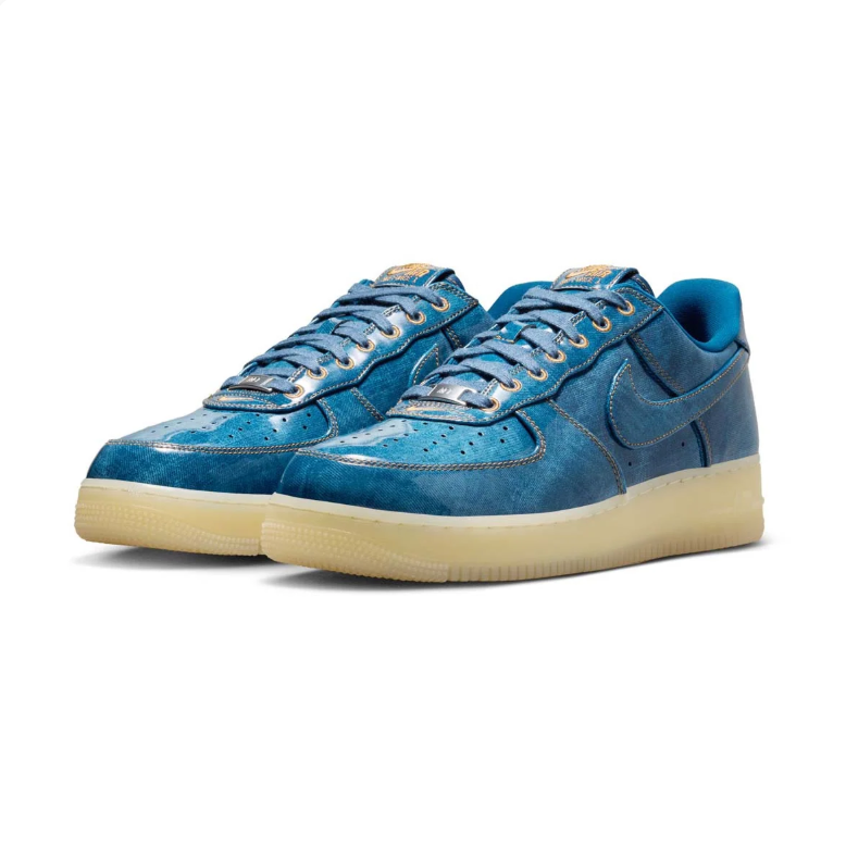Nike Air Force 1 Low Sneakers - Washed Blue with Cream Sole