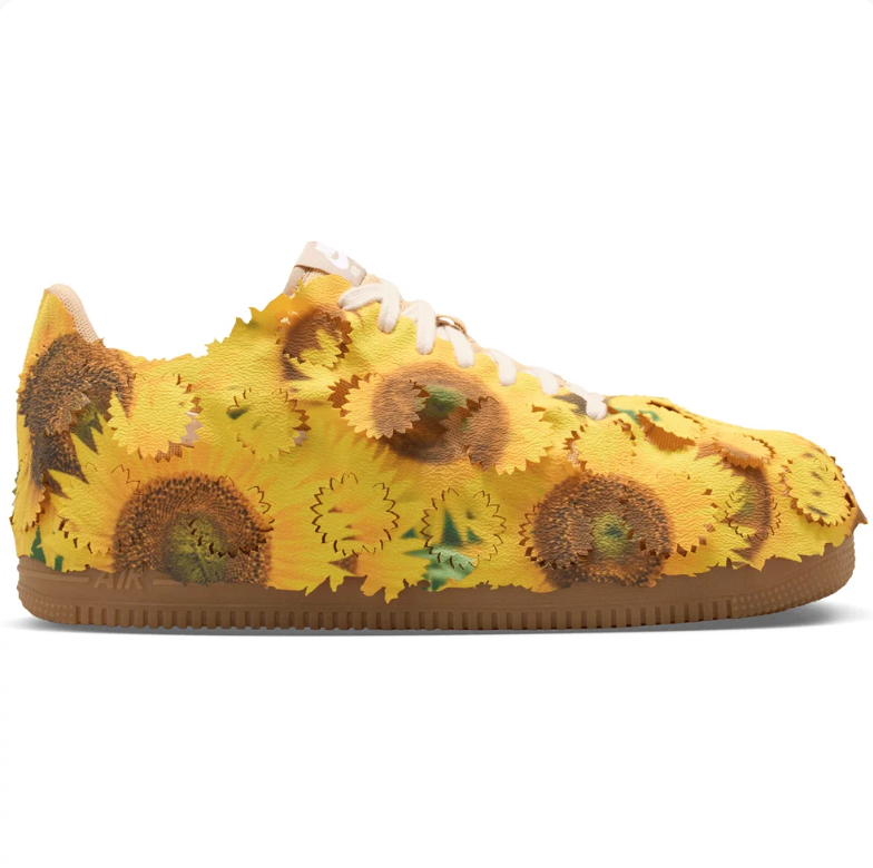Nike Air Force 1 Low Sneakers - Yellow Sunflower Layers with Gum Sole