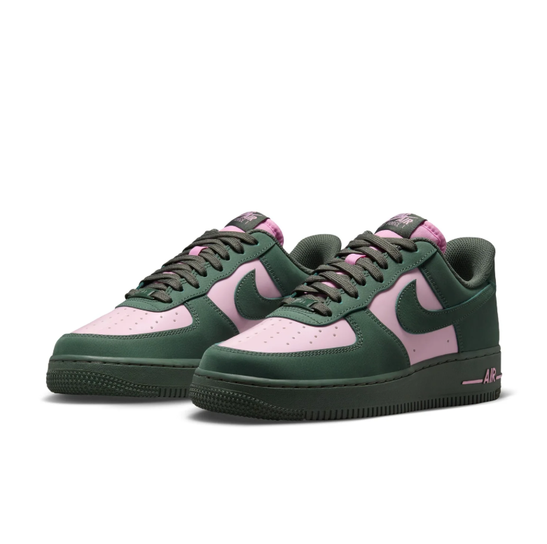 Nike Air Force 1 Low Sneakers - Dark Green & Pink