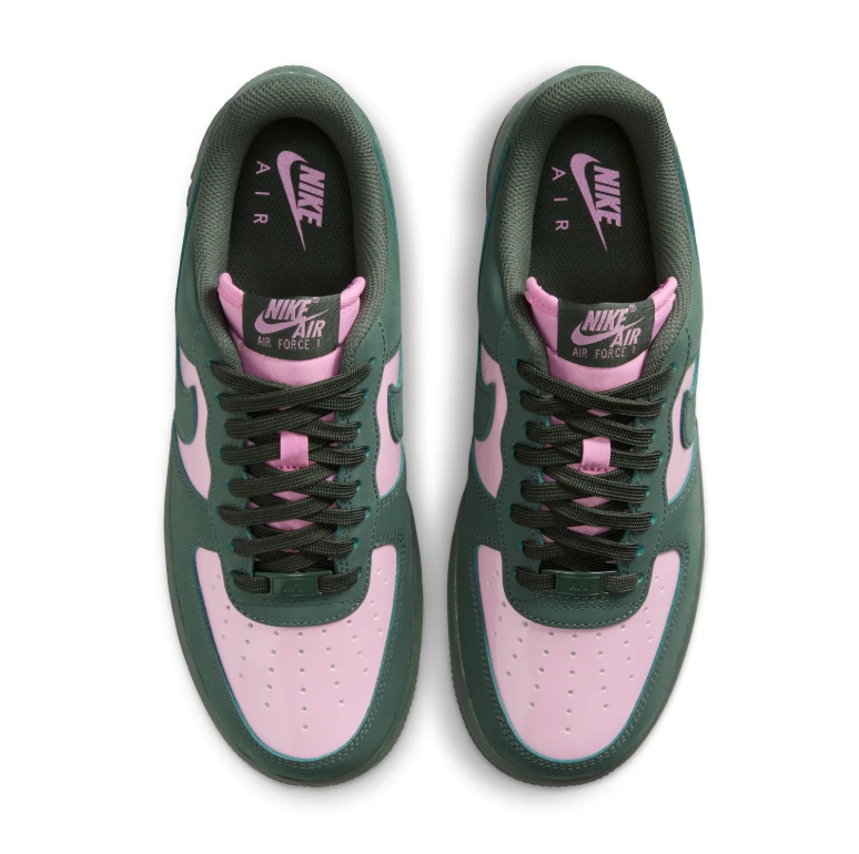 Nike Air Force 1 Low Sneakers - Dark Green & Pink