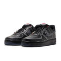 Nike Air Force 1 Low Sneakers - Distressed Black & Grey with Red Accents
