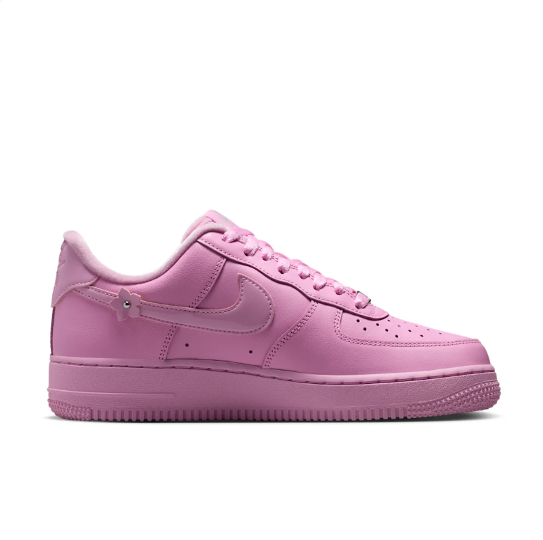 Nike Air Force 1 Low Sneakers - Pink with Floral Appliqués
