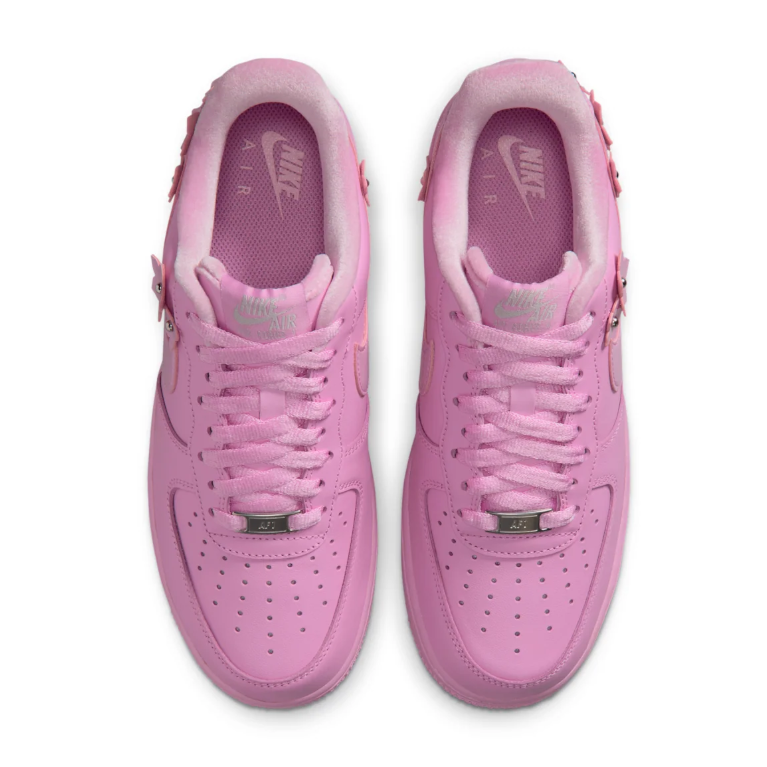 Nike Air Force 1 Low Sneakers - Pink with Floral Appliqués