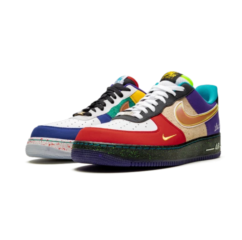 Nike Air Force 1 Low Sneakers - Mismatched Multicolor Los Angeles Design