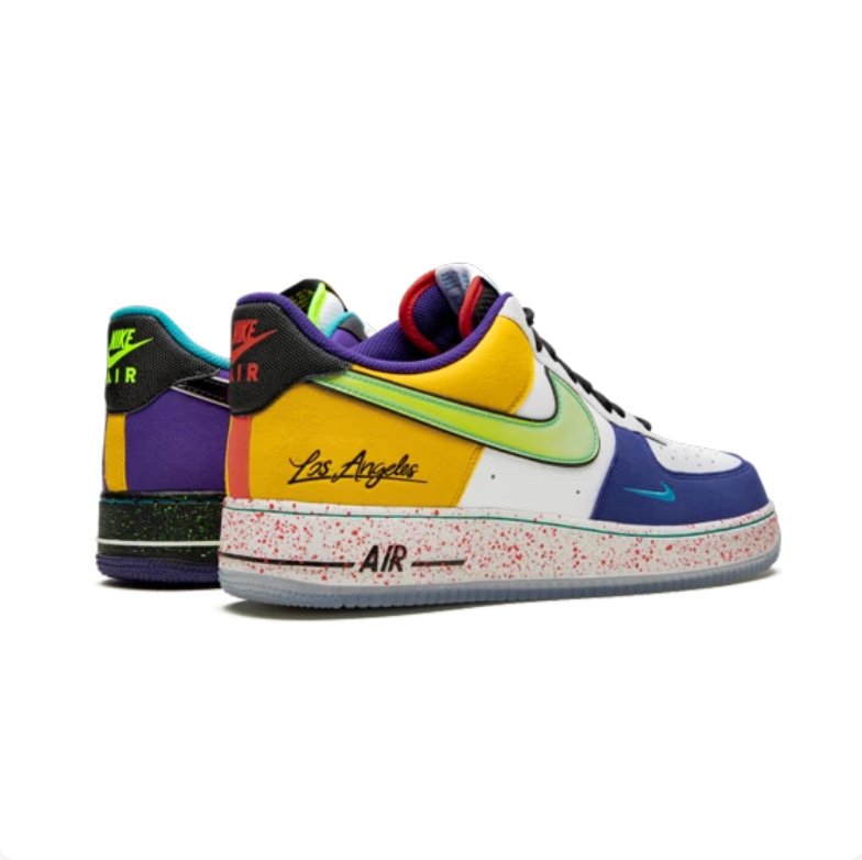 Nike Air Force 1 Low Sneakers - Mismatched Multicolor Los Angeles Design