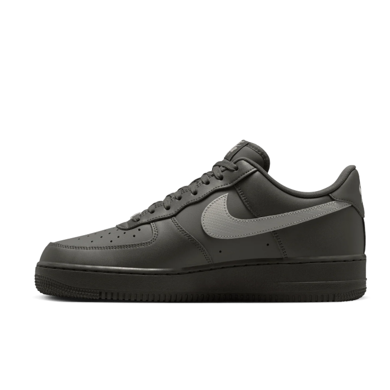 Nike Air Force 1 Low Sneakers - Dark Olive & Grey with Mini Swoosh