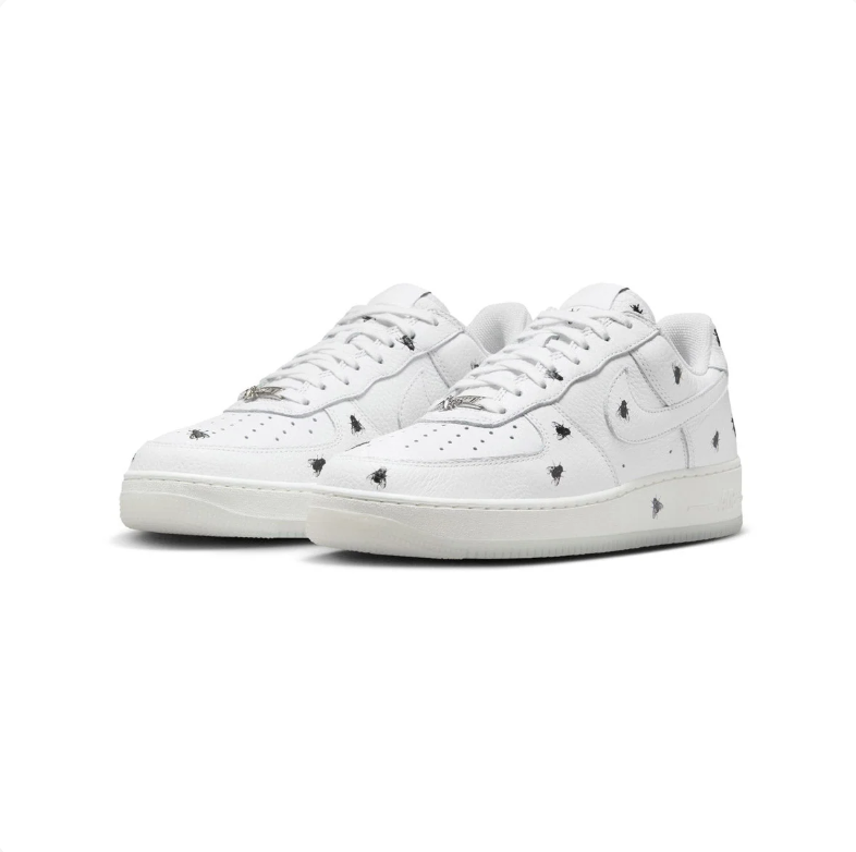Nike Air Force 1 Low Sneakers - White with Black Fly Graphics