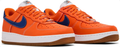 Nike Air Force 1 Low Sneakers - Orange & Navy NYC with Gum Sole