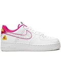 Nike Air Force 1 Low Sneakers - White & Pink with Speckled Swoosh