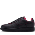 Nike Air Force 1 Low Sneakers - Black & Red with Silver-Tone Studs